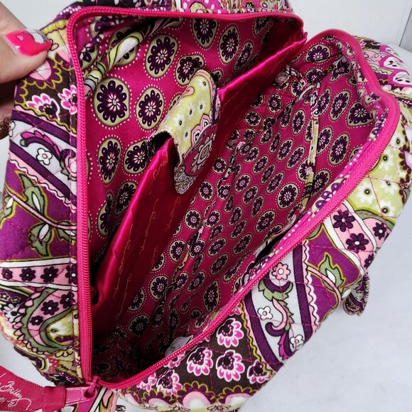 Vera Bradley Travel Messenger Bag Very Berry Paisley Adjustable Strap Pockets - Picture 9 of 12